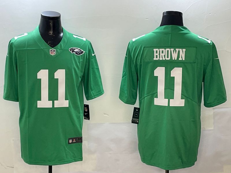 Men Philadelphia Eagles #11 Brown Green 2025 Nike Vapor Limited NFL Jersey style 2093->philadelphia eagles->NFL Jersey